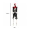 Yezi Halloween Skeleton Life Size Pirate Decor 166cm PE Plastic White