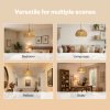 Emitto Rustic Ceiling Pendant Light Shade Hemp Rope Lamp Shade Boho Yellow 23cm
