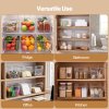 TOQUE 6PCS Fridge Storage Bins Clear Kitchen Organiser Containers PET Stackable