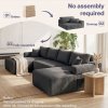 Levede Modular Sectional Sofa U Shaped Memory Foam Corduroy Boneless Couches