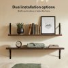 Levede Floating Shelves Wall Wood Rustic with Brackets Vintage Brown Set of 3