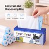 Skylos Cat Litter Bags Drawstring Tear Resistant 120 Pack Auto Litter Tray Blue