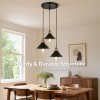 Emitto Pendant Light 3 Lights Height Adjustable Vintage Ceiling Light Black