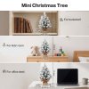 Santaco Christmas Tree Mini 49cm Snow Flocked PVC LED Tabletop Desk Xmas White