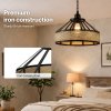 Emitto Modern Ceiling Pendant Light Shade Industrial Hemp Rope Lamp Shade 30cm