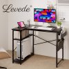 Levede L Shaped Gaming Desk with Storage Bag in Black Colour