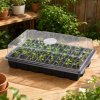 TOQUE Seed Trays 5Pc Clear View With Lids 40 Cell Propagators For Plants Black