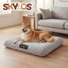 SKYLOS Plush Dog Bed Soft Rose Velvet Non-Slip Pet Crate Keneel Mattress Mat L
