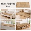 Marlow Corduroy Sofa Cover Pet Friendly Non Slip Washable 70 x 180cm Light Camel