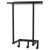 Levede Towel Rack Wall Mounted Shelf Bathroom Storage Holder with Hooks Black