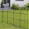Mountview Garden Fence 10pc Metal Dog Fence Picket Fence Black Steel