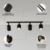 EMITTO Led Ceiling Spot Light GU10 4-Way Fully Adjustable Steel Modern Black