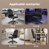 Ergonomic Office Computer Chair PU Leather Swivel Recliner with Flip-Up Armrests