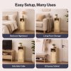 Levede Bedside Table 2 Pc Narrow Side Table Boho Rattan Storage For Bedroom Wood