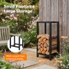 Levede Firewood Rack Metal Outdoor Storage Log Holder Fireplace 30 x 22 x 59cm
