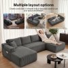 Levede Modular Sectional Sofa U Shaped Memory Foam Corduroy Boneless Couches