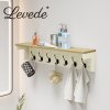 Levede Coat Rack Wall Mounted Shelf 7 Double Hooks Storage Entryway Hallway