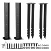 Traderight Fence Post Repair Stakes Kit Powder-Coated Metal Garden Fence Support