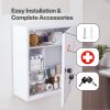 Levede Medicine Storage Box Lockable Steel Wall Cabinet 3-Tier White For Home Use