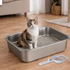 Skylos Litter Box for Small Animals, Stainless Steel