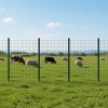 Metal Fence Posts 4Ft 10Pc Set U Shape Powder Coated for Garden Boundary Green