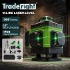 Traderight 16 Line Laser Level 4D Green Cross Line Self Leveling Rotary Measure