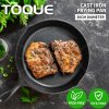 Toque Frying Pan Non Stick Cast Iron 30cm Steak Skillet Round BBQ Grill Camping