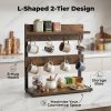 Levede Mug Holder Stand Coffee Cup Rack Storage Organiser 8 Hooks Rustic Brown
