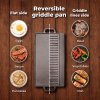 Toque Reversible Cast Iron Griddle Plate Non-Stick Grill Skillet Pan 49.5cm BBQ