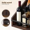 Toque Counter Top Wine Rack Storage Liquor Bottle Display Shelf Wooden Holders
