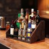 Toque Counter Top Wine Rack Storage Liquor Bottle Display Shelf Wooden Holders