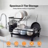 Toque 2 Tier Dish Drainer Rack Drip Tray Cutlery Holder Plate Rack Kitchen Sink