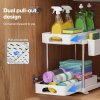 Toque Under Sink Organiser Two Slide-Out Drawers Kitchen Storage 2pcs White