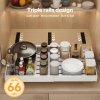 Toque Pull Out Cabinet Organizer Adhesive 2 Pcs Expandable White Storage Drawers