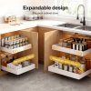 Toque Pull Out Cabinet Organizer Adhesive 2 Pcs Expandable White Storage Drawers