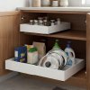 Toque Pull Out Cabinet Organizer Adhesive 2 Pcs Expandable White Storage Drawers