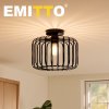 Emitto Ceiling Light Industrial Chandelier Metal Pendant Lamp Bedroom E27 Black