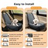 Skylos Dog Booster Car Seat Travel Carrier Plush Bed Basket Portable Pet Grey