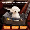 Skylos Dog Booster Car Seat Travel Carrier Plush Bed Basket Portable Pet Grey