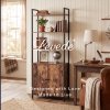 Levede Bookshelf 6 Tier Adjustable Display Shelf90kg Living Room Walnut Colour