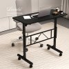 Levede Standing Desk Small Adjustable Height Folding Office 50kg Load Black