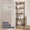 Levede Behind Door Storage Organiser Narrow 5-Tier Bathroom Shelves Steel Black