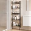 Levede Behind Door Storage Organiser Narrow 5-Tier Bathroom Shelves Steel Black