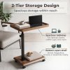 Levede C Shaped Side Table Height Adjustable Rolling 360° Swivel Top End Table