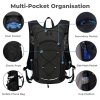 Swifto Hiking Backpack Foldable 20L Water Resistant Daypack Camping Black