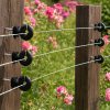 Traderight Electric Fence Insulators Grooved PP+PE Black 120pc
