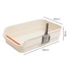 Skylos Cat Litter Tray Spacious High Sided Low Entry Open Pan for Cats Beige