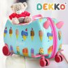 Dekko Kids Ride On Suitcase Children Travel Luggage Carry Bag Trolley