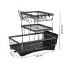 Toque Dish Drying Drainer Rack 3 Tier with Drip Tray Plate Cup Cutlery Holder