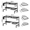 Toque Over Sink Dish Drying Rack 2 Tier Adjustable Drainer Rack Space Saving